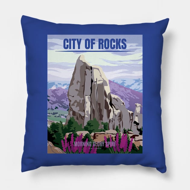 City of Rocks, Morning Glory Spire, Idaho Pillow by Sue Cervenka