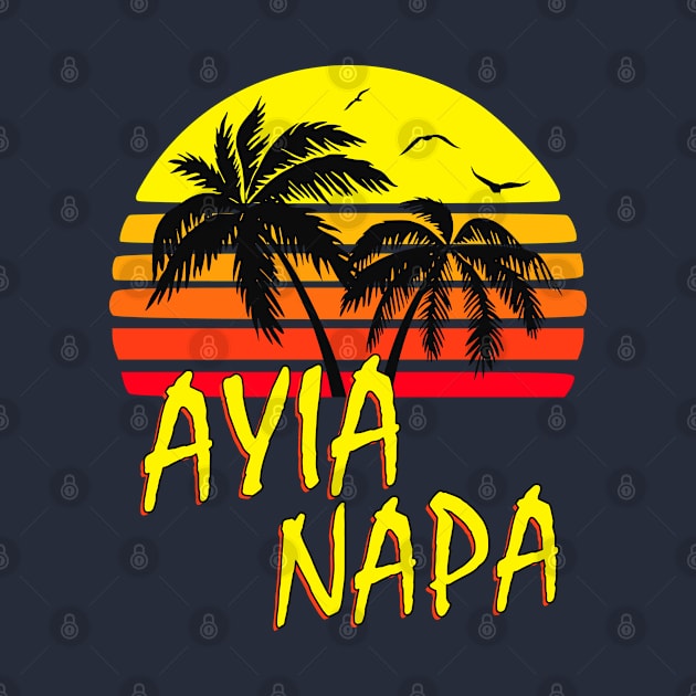 Ayia Napa Cyprus Retro Sunset by Nerd_art