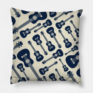 Ukulele Seamless Pattern Light Theme Pillow