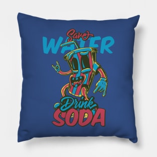 save water drink soda Pillow