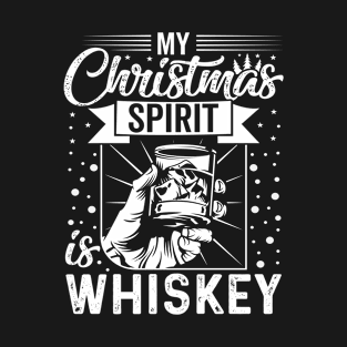 Funny Christmas Drinking Shirt Whiskey Liquor Drinker Saying T-Shirt