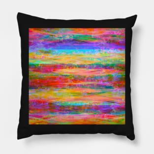 Rainbow Smash-Up | Bright Neon Pattern | Digital Design Full of Color Pillow