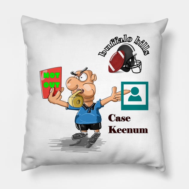 buffalo bills team-Case Keenum Pillow by fun idioms