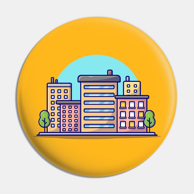 Cityscape Cartoon Pin by Catalyst Labs