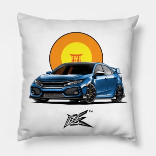 honda civic typeR fk blue Pillow