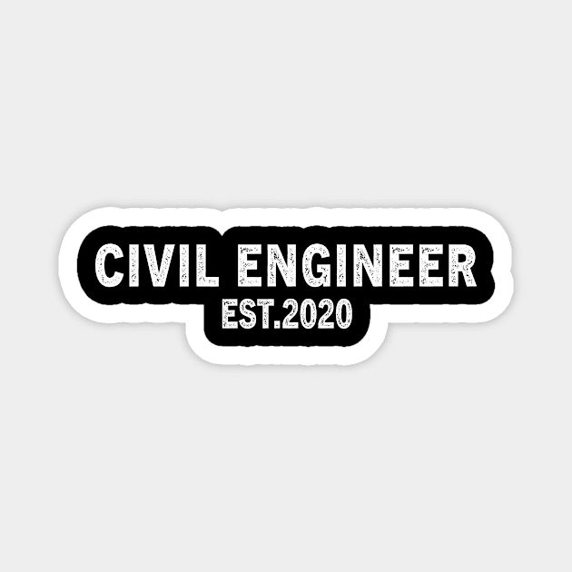 Civil  Engineer Est 2020 Graduation Gift Magnet by followthesoul