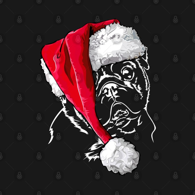 Funny Pug Santa Christmas dog mom by wilsigns