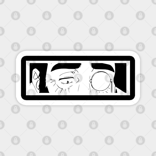 Denken Face Minimalist (NOT TRANSPARENT) - Sousou no Frieren or Frieren Beyond Journey's End Anime and Manga - Black and White Old Mage Characters - February Winter 2024 D9 SNF-154 Magnet by Animangapoi