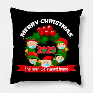 Merry Christmas 2020 Quarantine, Funny Santa Face Mask Gifts Pillow