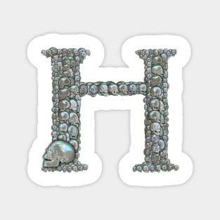 Skull Alphabet H Magnet