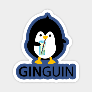 Penguin with gin Magnet