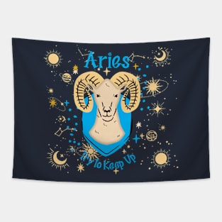 Aries ram zodiac astrology birthday sun sign boho retro Tapestry