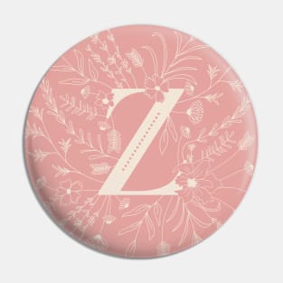 Botanical Letter Z (Hibiscus Pink) Pin