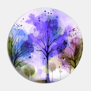 Colorful Purple Blue Abstract Trees Pin