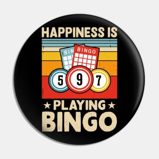 Happiness Is Playing Bingo T shirt For Women Pin