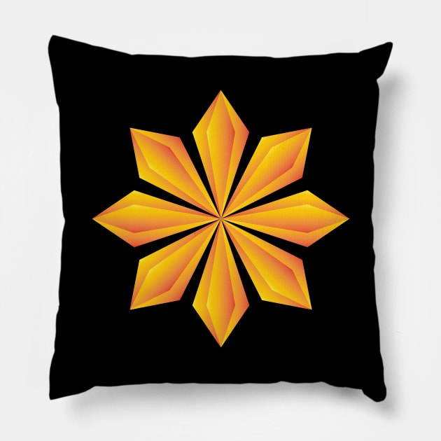 Yellow Crystal flower design Pillow by kindsouldesign