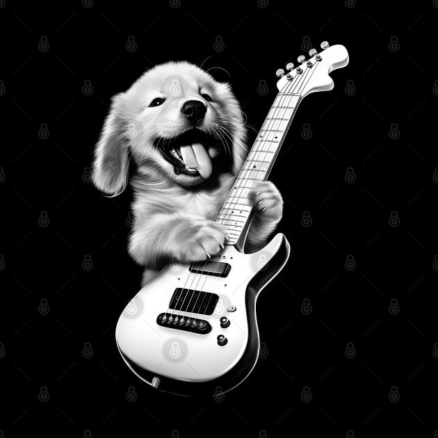 Puppy Playing Guitar by Daytone