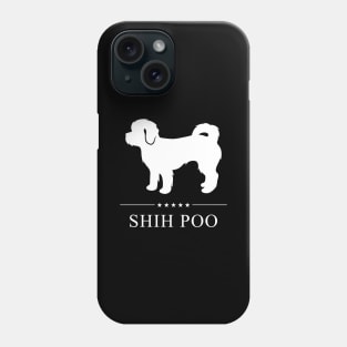 Shih Poo Dog White Silhouette Phone Case