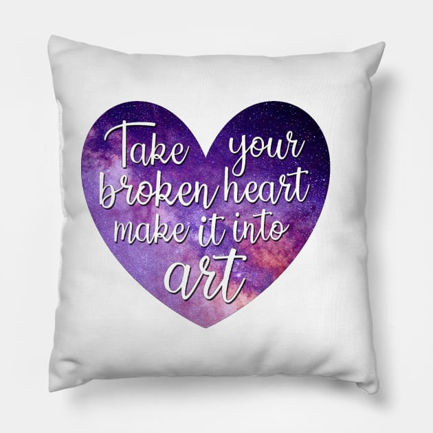 Carrie Fisher - Galaxy Broken Heart Art Pillow by baranskini