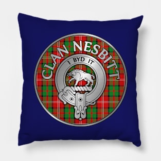 Clan Nesbitt Crest & Tartan Pillow