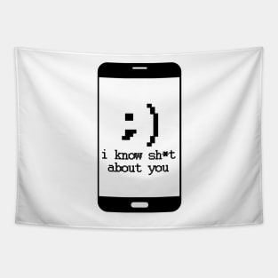 Phone Blackmail (black) Tapestry