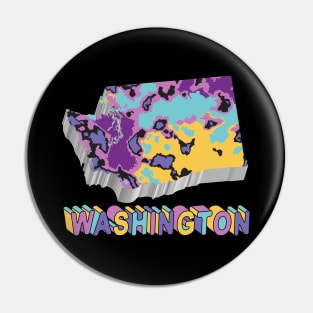 Washington State Map Art Pin