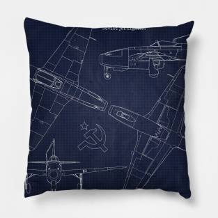 Yak17 Feather Blueprint Pillow