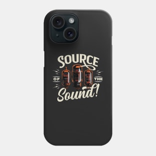 Retro typographic emblem for tube amplifiers black shirt version Phone Case