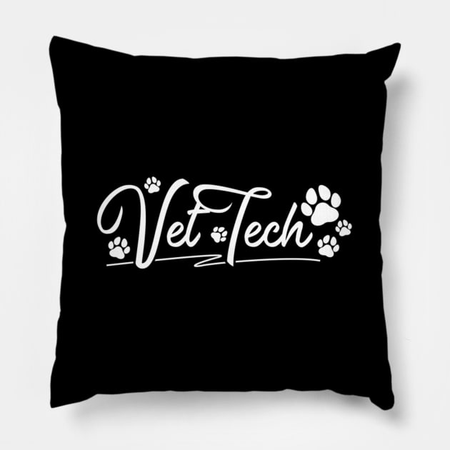 Vet Tech Paw Veterinary Technician Pillow by klei-nhanss