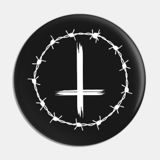 Upside Down Cross Barbed Wire Saint Peter Gothic Pocket Pin
