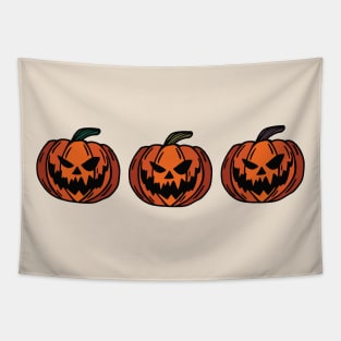 Pumpkin Fall Horror Pumpkin Face Spooky Season Halloween Tapestry