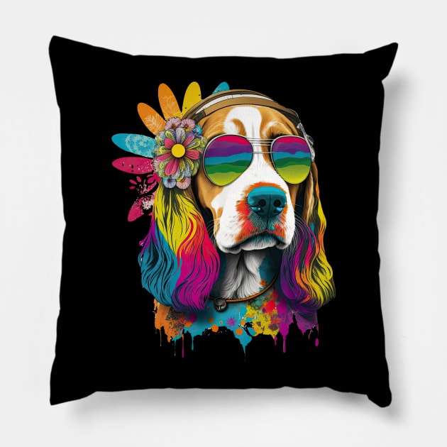 Hippie Beagle Pillow by JayD World