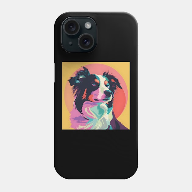 Retro Border Collie: Pastel Pup Revival Phone Case by NatashaCuteShop