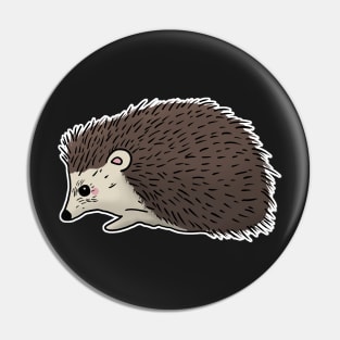 Cute hedgehog hand drawn walking to the left Pin