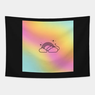 Pink Pastel Rainbow Tapestry