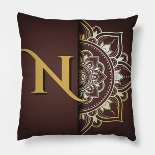 N – Mandala Monogram Pillow