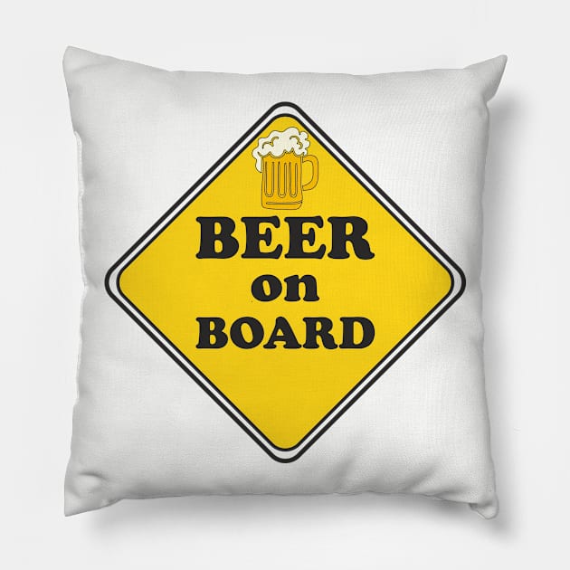 Beer on Board Pillow by Dreamteebox