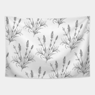 Lavender Line Art Pattern Tapestry