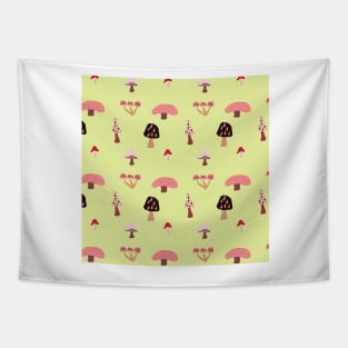Cottage Mushrooms - chartreuse Tapestry