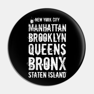 The Five Boroughs NYC Pin