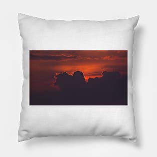 Purple orange sunset clouds Pillow