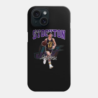 John Stockton Utah Basketball Legend Signature Vintage Retro 80s 90s Bootleg Rap Style Phone Case