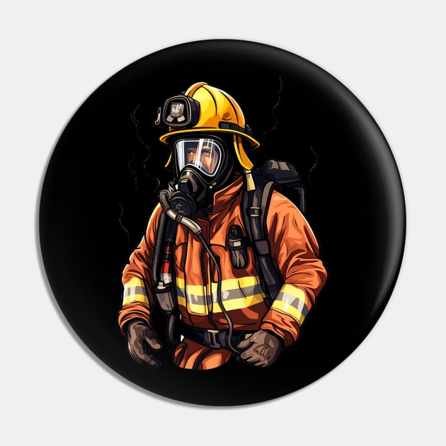 Heroic Firefighter design Pin by Printashopus