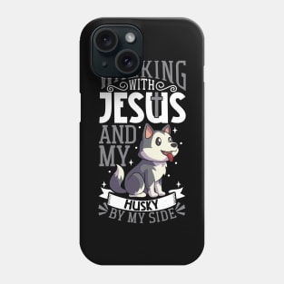 Jesus and dog - Siberian Husky Phone Case