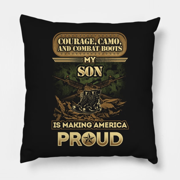 Soldier Son Combat Boots Graphic Pillow by SiGo