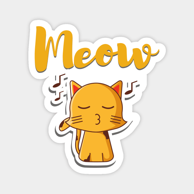 Kitty Meow Magnet by François Belchior