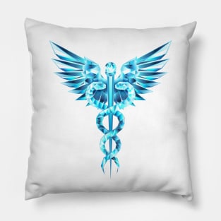 Blue Caduceus Symbol Pillow