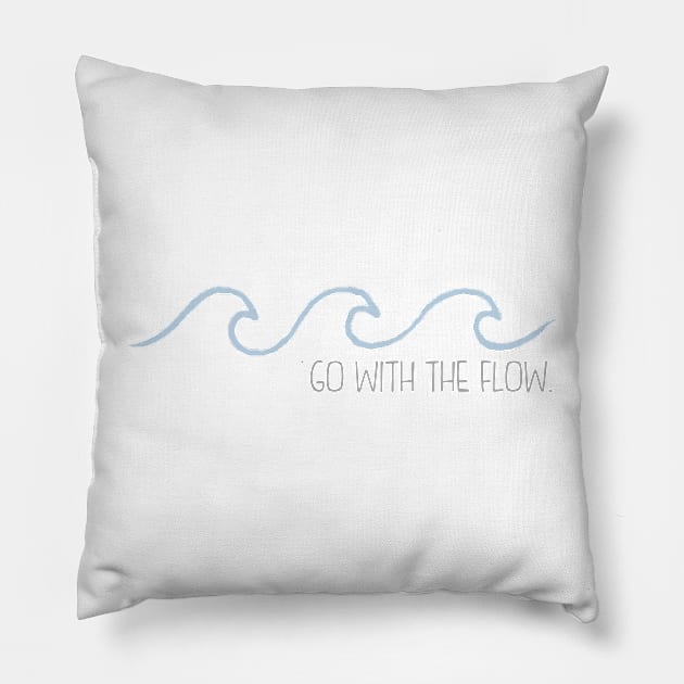 Go with the Flow Wave Pillow by annmariestowe