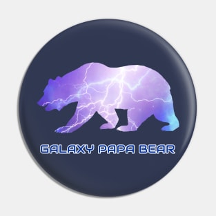 Galaxy Papa Bear Lighting Bolt Cool Impressive Birthday Gift Pin