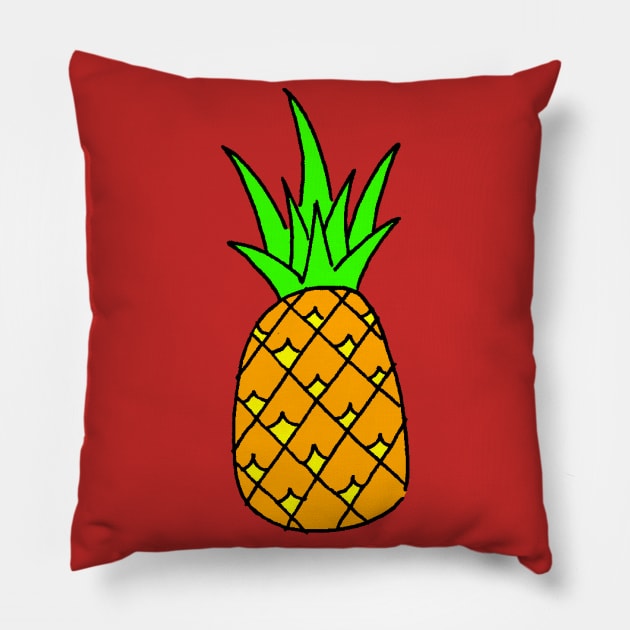 Pineapple!  cartoon tropical fruit Pillow by Blaze_Belushi